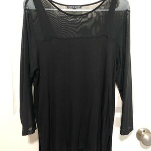 Cable & Gauge Black Sheer Blouse
